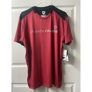 Atlanta Falcons T shirt Mens Large Red Black Short Sleeved Football Stretch